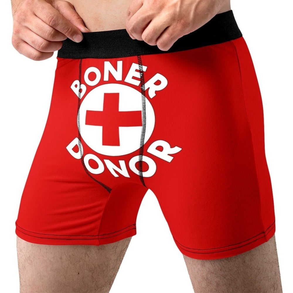 Boner Donor Underwear Mens Small 28-30 Fun Novelty Life Guard Boxer Briefs
